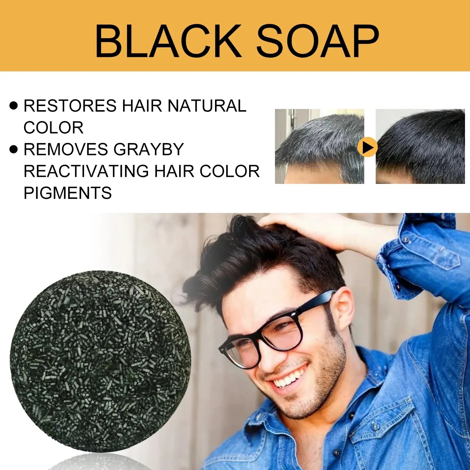 Hair Shampoo Soap Polygonum Multiflorum Black Soap White Hair Repair Soap Hair Care Set Nourishing Anti Dandruff Hair Dye Soap Oasis Select