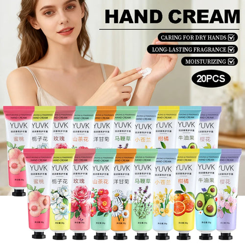 20PCS Fruit Flower Hand Cream Deeply Moisturizes Hands, Prevents Dry and Cracked Hands in Winter, Protects Hands Oasis Select