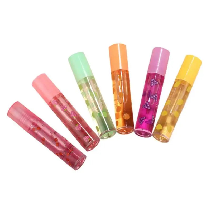 1pcs Lip Hydrating Roll-on Fruit Essence Lip Balm Lip Oil Moisturizing Mirror Lip Gloss Transparent Lipstick Primer Makeup Oasis Select Random 1Pcs