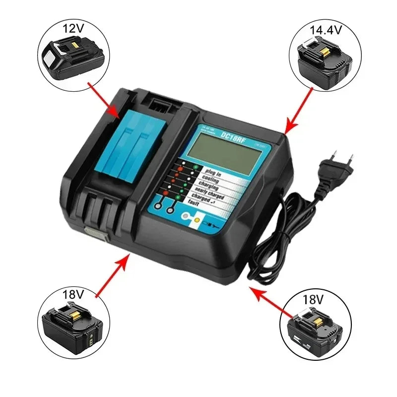 Super For Makita 18v 6000mAh Rechargeable Power Tools Battery With Led Li-ion Replacement Lxt Bl1860b Bl1860 Bl1850+3A Charger Oasis Select