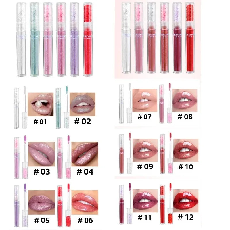 Fit Colors Diamond Lip Oil Gloss Set – 6 Shades Gift Box Lip Gloss Set Oasis Select