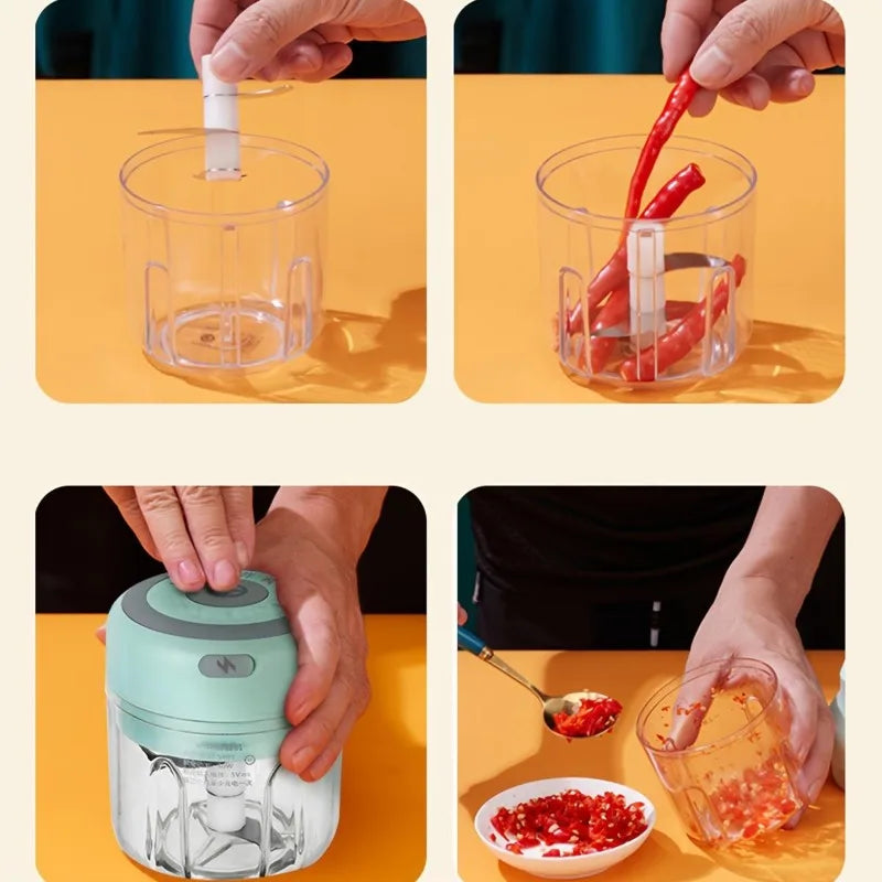 250/100ML Garlic Mincer USB Charging Powerful Mini Electric Garlic Chopper Portable Garlic Crusher Kitchen Food Chopper Unisex Oasis Select