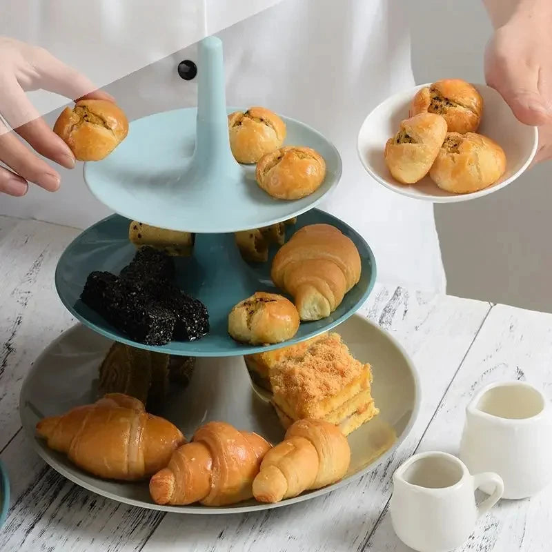 Creative 3-layer Fruit Plate Living Room Cake Rack Household Afternoon Tea Snack Plate Wedding Birthday Oasis Select