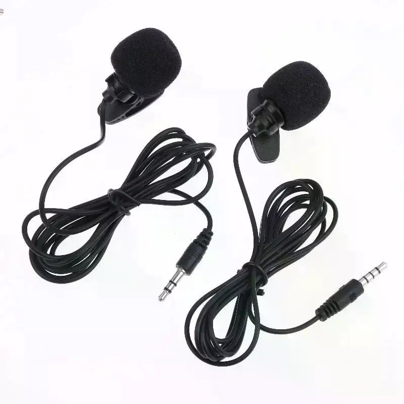 1Pcs Hands-free Condenser Clip-on Lapel Mic 1.5 Meters Mini Portable Lavalier Wired 3.5mm Microphone For Phone And Laptop PC Oasis Select