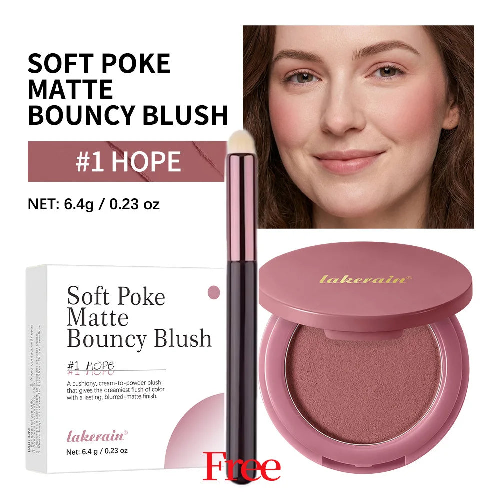 Lakerain Soft Mousse Blush & Brush – Velvety Matte Finish Mousse Blush Oasis Select 01 Hope