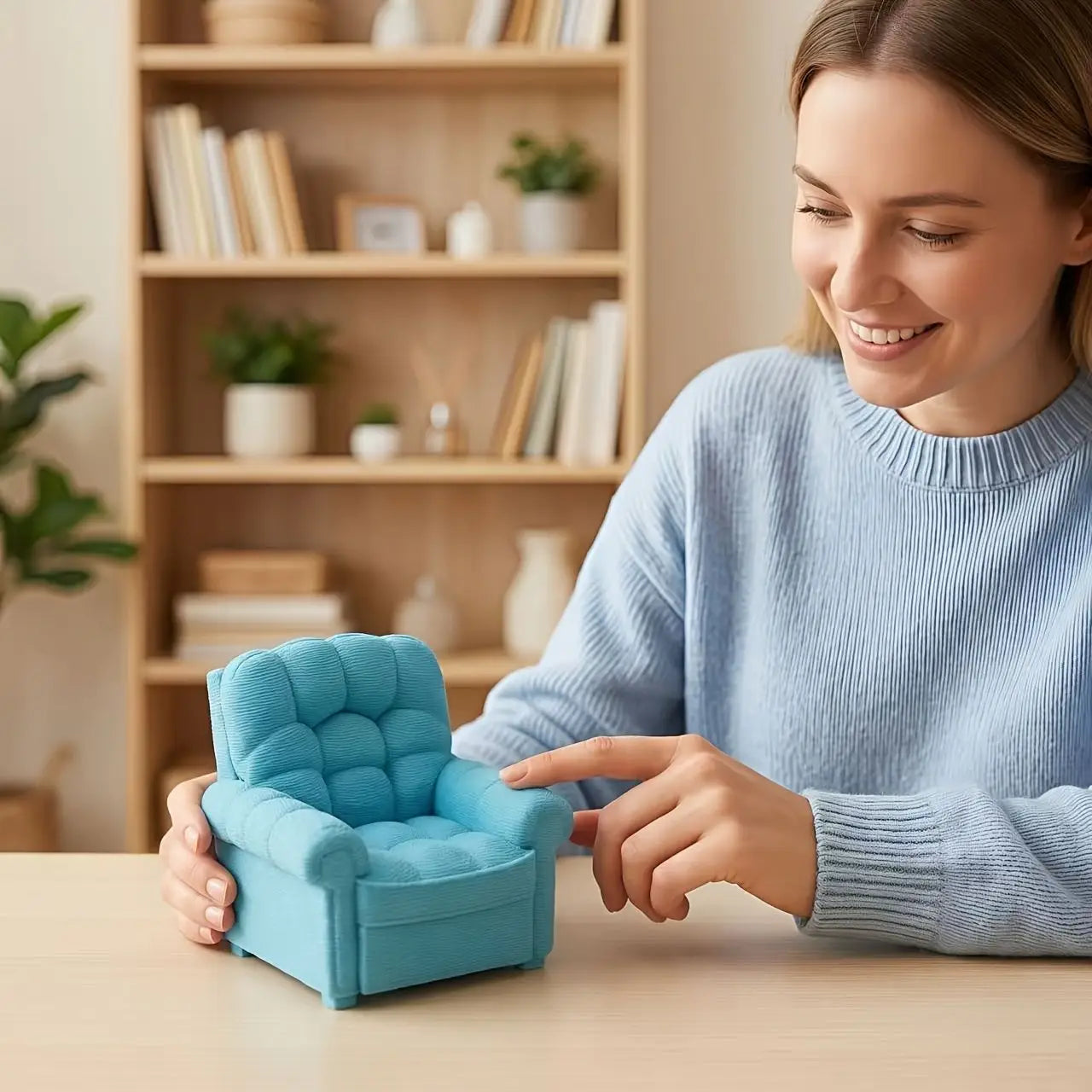 1:12 Retro Miniature Recliner Chair 3D Printing Diy Dollhouse Sofa Mini Dollhouse Living Room Furnitures Decor Accessories Gifts Oasis Select