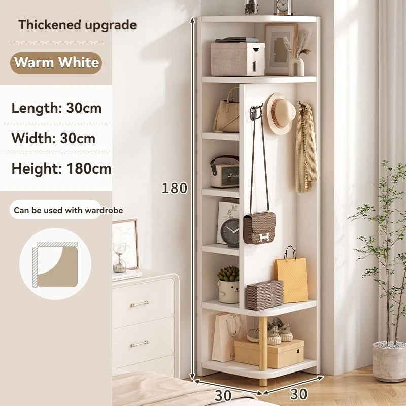 Corner storage cabinet for home use, simple foyer, coat rack, corner wall display cabinet, floor standing bookshelf, bedroom sid Oasis Select six-A-30-180