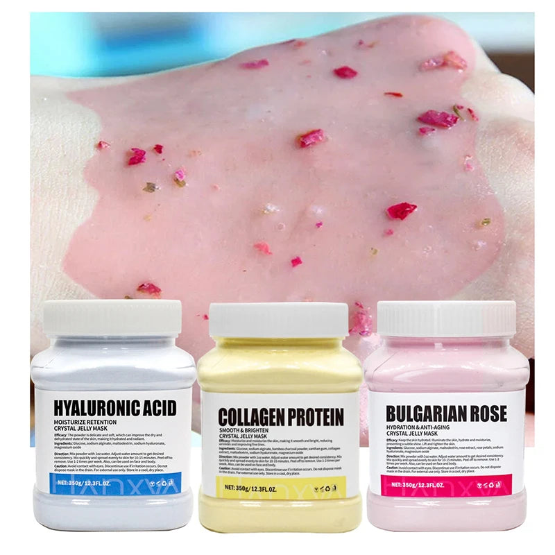 Jelly Face Mask Powder Hyaluronic Acid Vitamin C Rose Collagen Diy Plant Masks Powder Moisturizing Nourishing Mask ﻿ Oasis Select