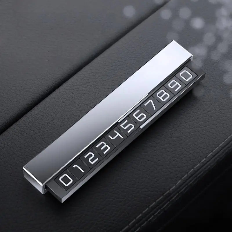 Car Phone Number Temporary Car Parking Card Plate Luminous Phone Number Holder Hidden Parking Telephone Number Plate Accessories Oasis Select Silver