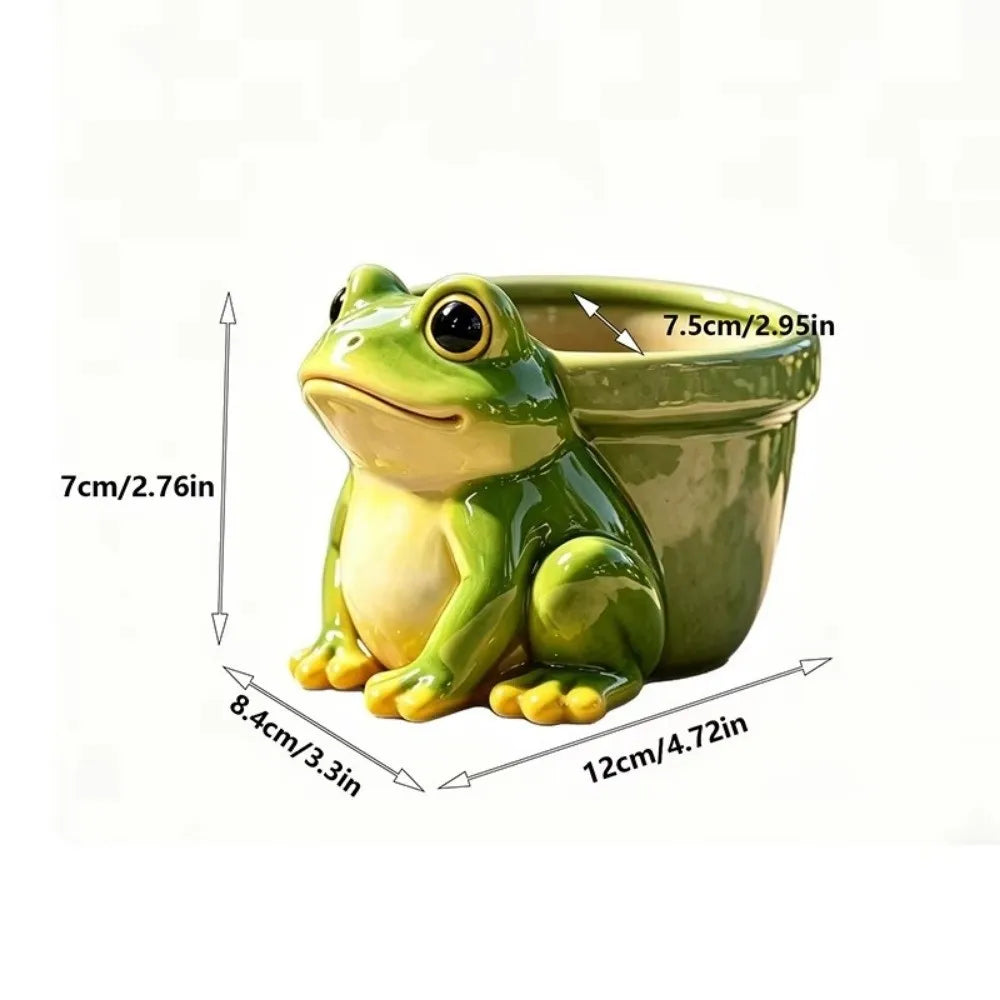 Resin Frog Flower Pot – Funny Garden Succulent & Pencil Holder Resin Decorative Planter Oasis Select