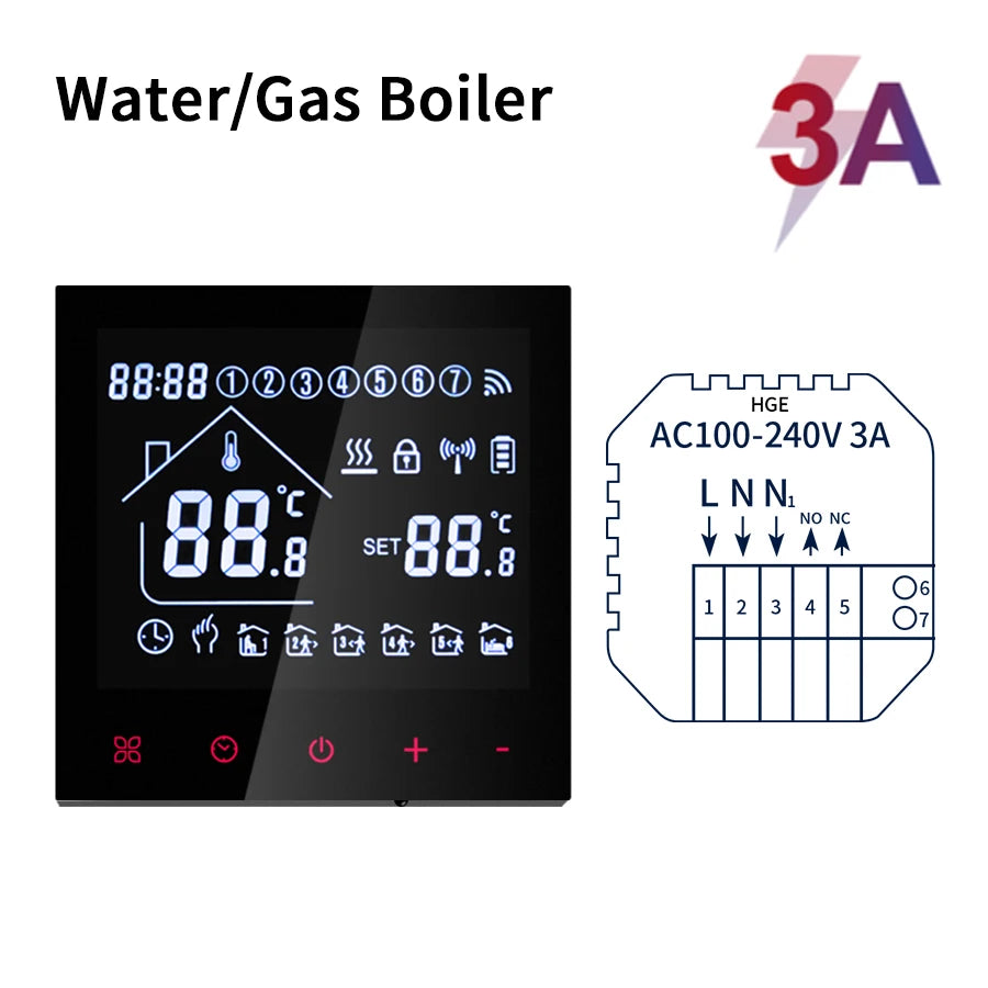 Tuya WiFi Smart Thermostat LCD Touch – Alexa & Google Home Smart Thermostat Oasis Select NO WiFi Gas Boiler