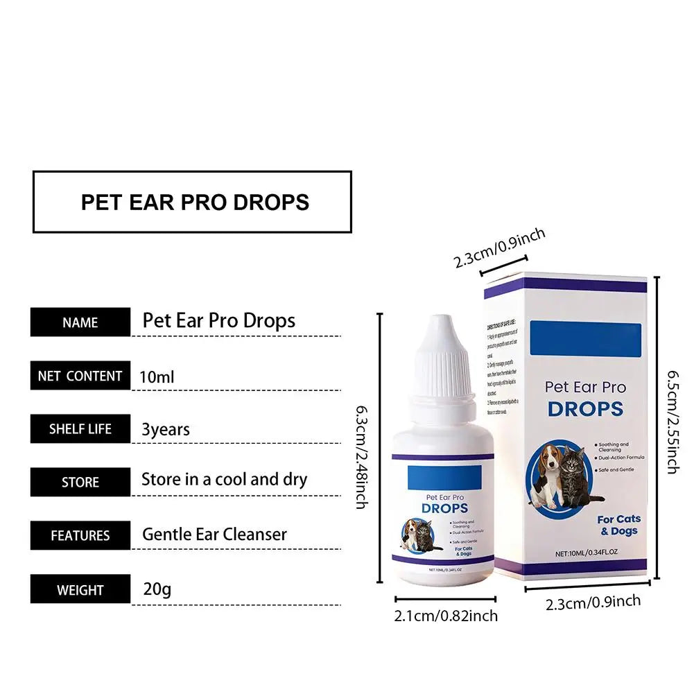 Pet Ear Care Drops For Sensitive Dogs Cats Safe & Effective 1/2/3 BOX Relieve Itching Reduce Odor Pet Earwaxr Cleaning Liquid Oasis Select