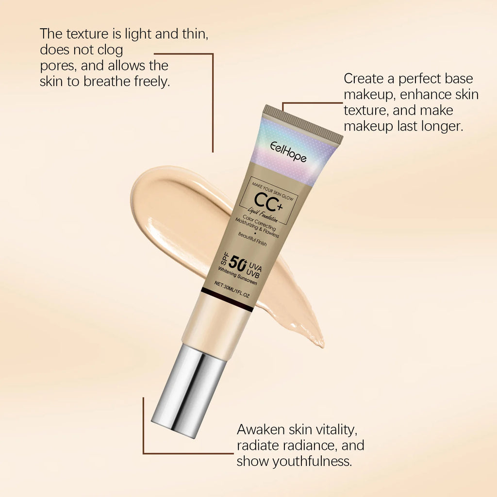 Eelhope CC Cream SPF 50 – Lightweight, Full Coverage & Brightening CC Cream SPF 50 Oasis Select