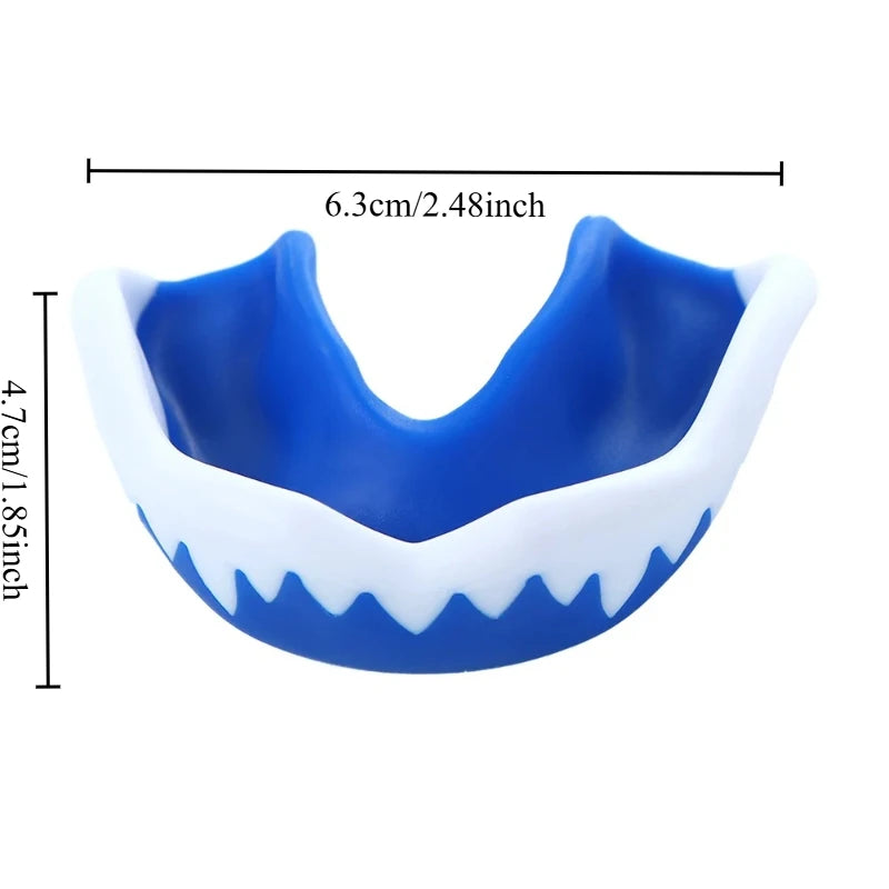 1pcs EVA Martial Arts Mouth Guard Safety Teeth Protector for Karate Thai Boxing Football MMA Rugby Combat Sports Gear Oasis Select Blue and white