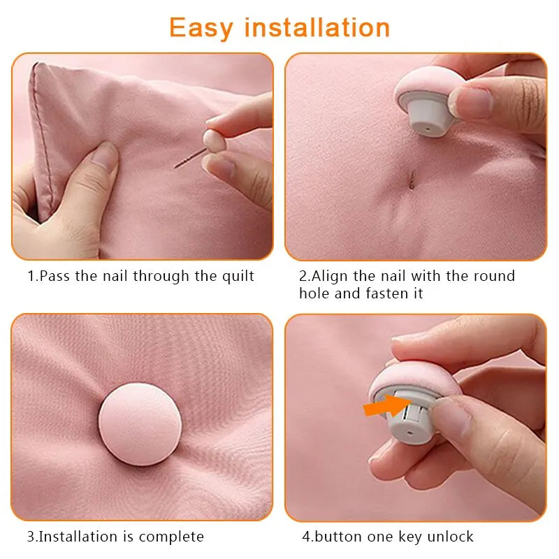 20-80PCS Mushroom Head Duvet Clip Bed Sheet Fastener No Needle Sewing Release Non Slip Ring for Quilt Cover Mattress Holder Oasis Select