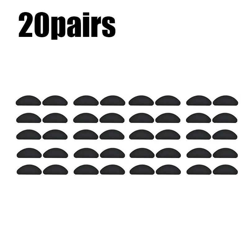 10/40pair Glasses Nose Pads Adhesive Silicone Nose Pads Non-Slip Transparent Nosepads For Glasses Eyeglasses Eyewear Accessories Oasis Select 20pairs Black