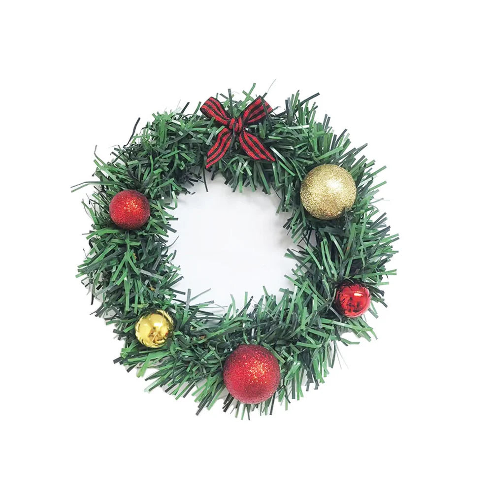 Christmas Ball Grid Bow Wreath Mini Decorative Element for Holiday Table Centerpiece and Home Desktop Decoration Oasis Select