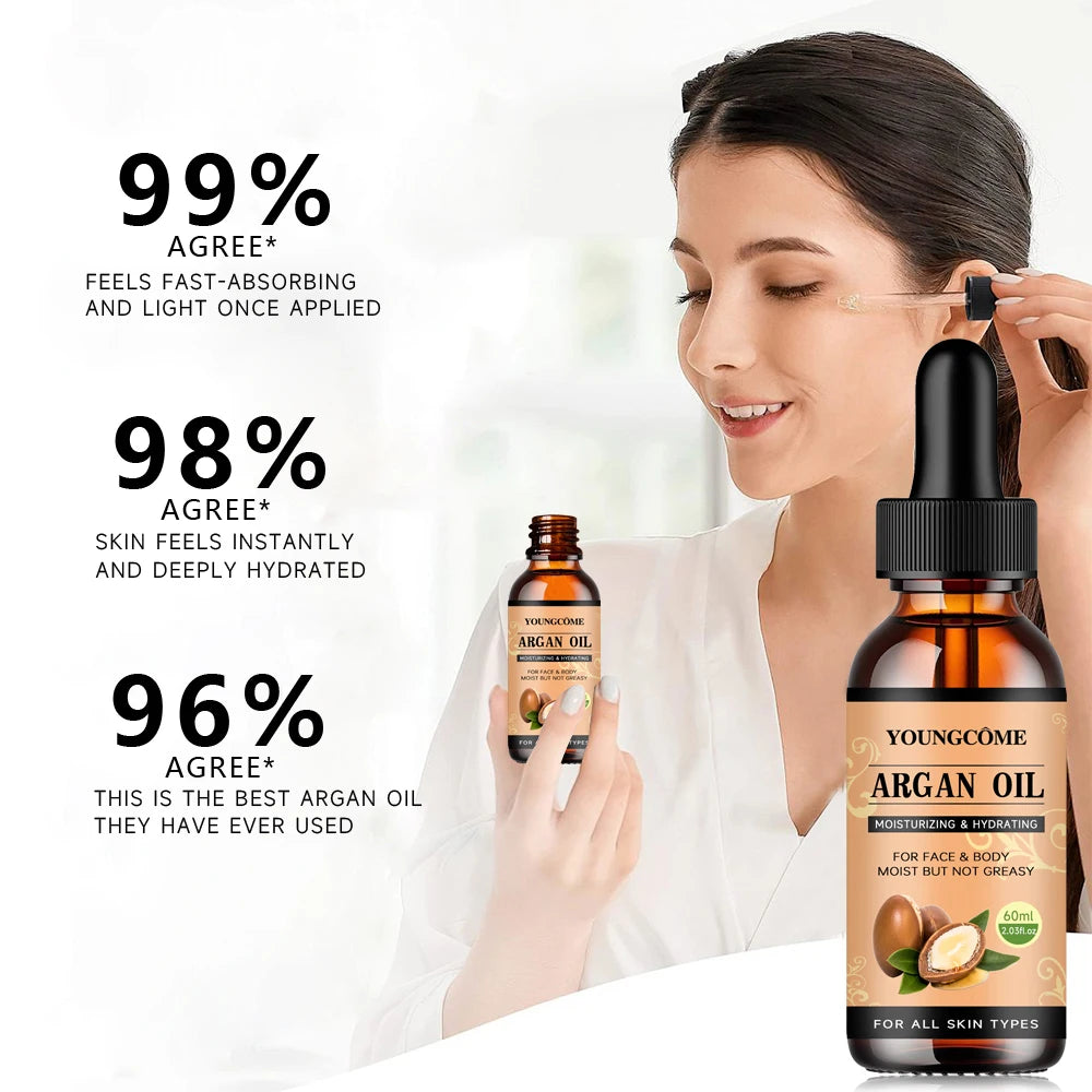 Moroccan Argan Oil Hair Serum – Frizz, Shine & Split Ends Hair Oil Serum Oasis Select