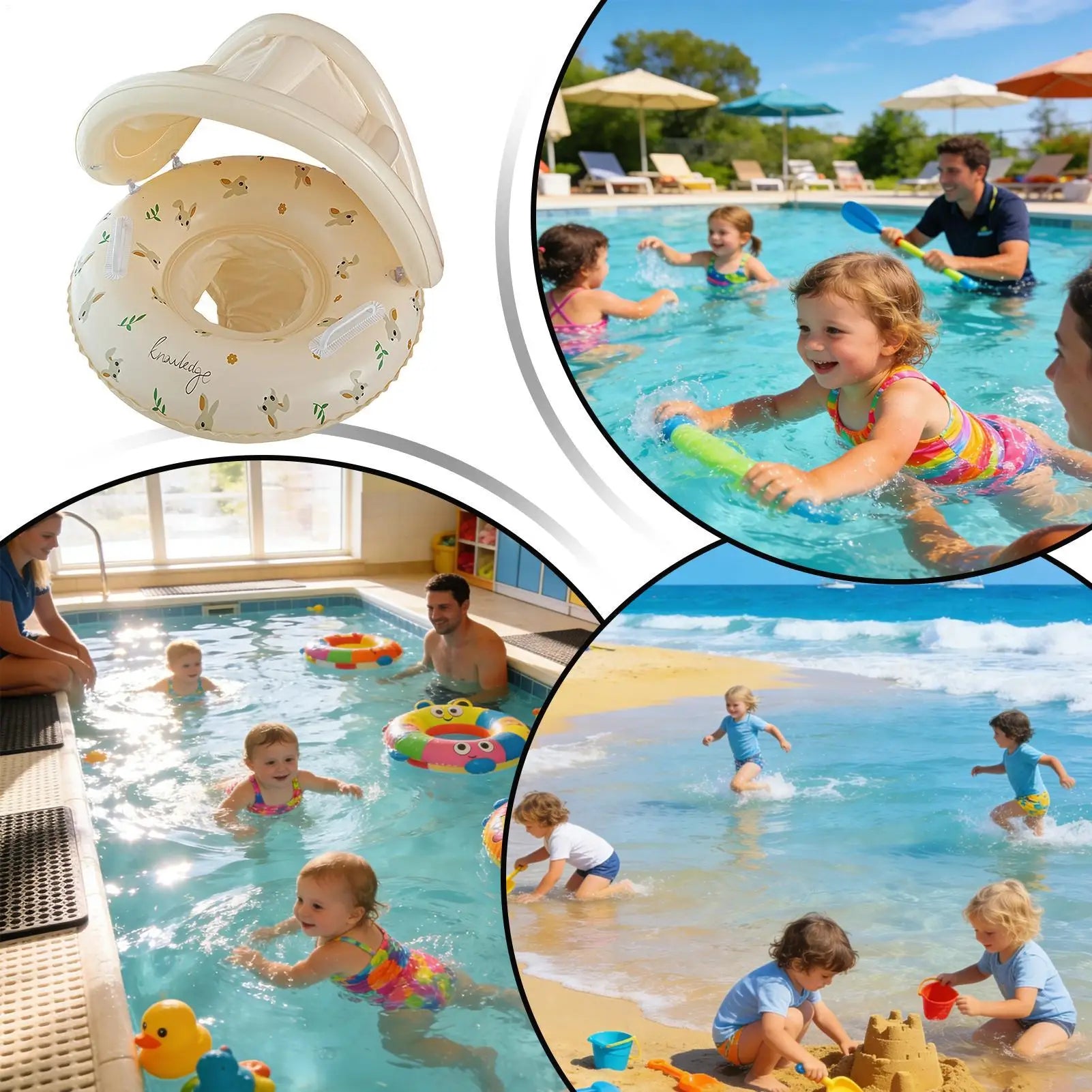 Pool Float Swim Tube Inflatable Swimming Ring Swim Accessory For For Summer Water Sports Swimming Circle Swim Float For Boy Girl Oasis Select