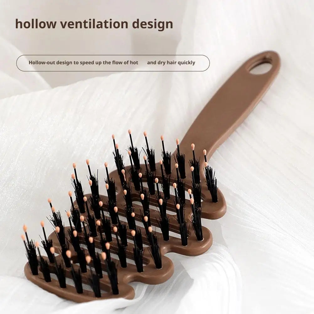 2 PCS Anti-Static Hair Comb Pig Bristle Detangler Professional Salon Comb for Black Hair And Wigs Shampoo Brush Detangling Comb Oasis Select