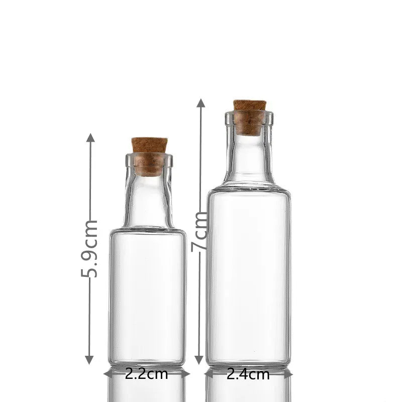 Mini Glass Bottles with Cork DIY Birthday Gift Transparent Empty Message Wishing Bottle Christmas Wedding Party Decoration Oasis Select