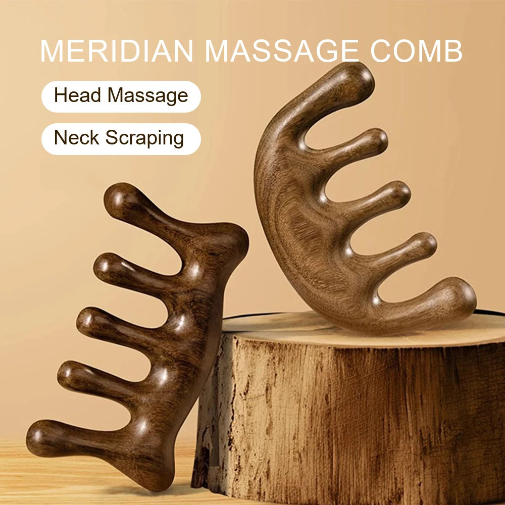 1pc Wooden Scalp Massager Sandalwood Wide Tooth Combs Wood Massage Comb & Sandalwood Comb for Luxurious Hair Care Oasis Select