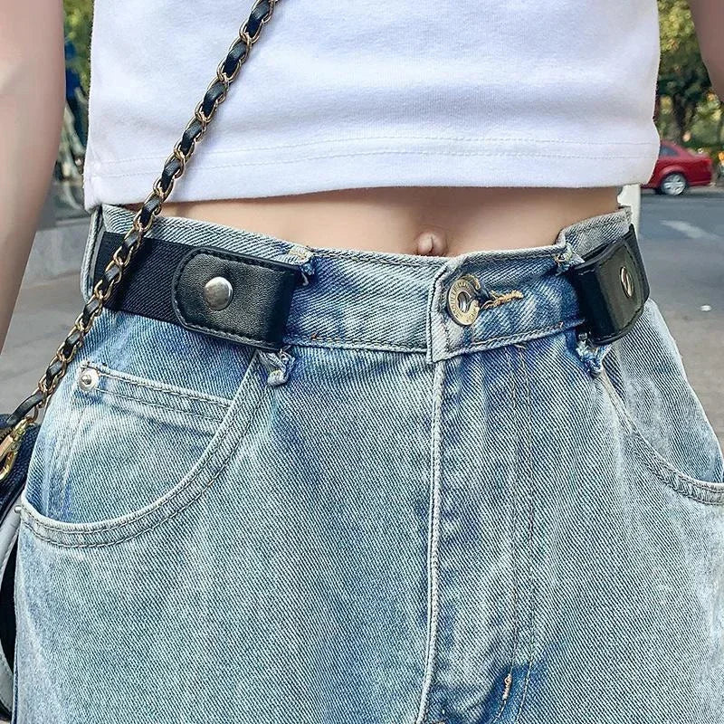 Buckle-Free Belts for Women Men Jean Pants Dress No Buckle Adjustable Stretch Elastic Waist Band Invisible Belt DropShipping Oasis Select