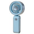 Foldable Portable Electric Fan Quiet Operation with Hanging Rope Handheld Mini Fan Low Noise USB Rechargeable Oasis Select Blue
