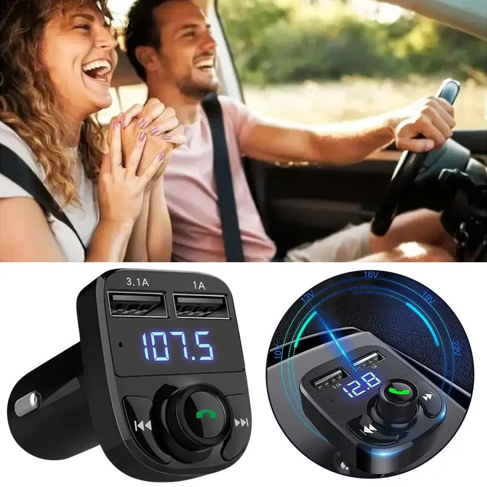 Bluetooth FM Transmitter Car Hands-Free Calling Radio Receiver Mp3 Music Stereo Adapter Dual USB Port Charger New Oasis Select