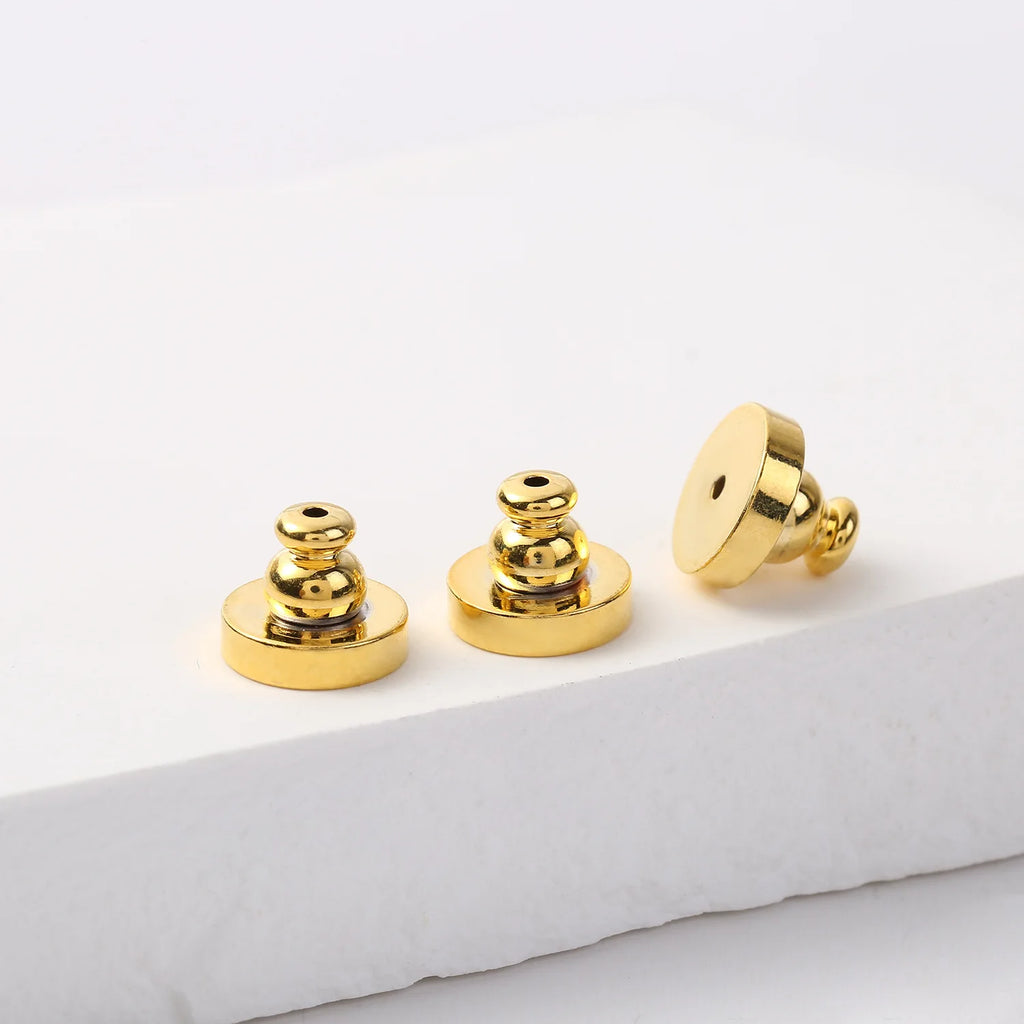 10pcs 18K Gold Earring Lifter Backs Replacements Hypoallergenic Secure Ear Locking for Studs Posts Heavy Droopy Jewelry Making Oasis Select E Gold