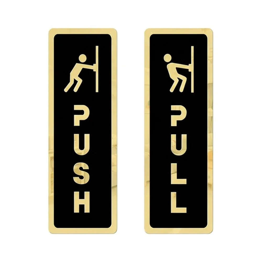 3D Acrylic Push Pull Door Sign Sticker | Self-Adhesive