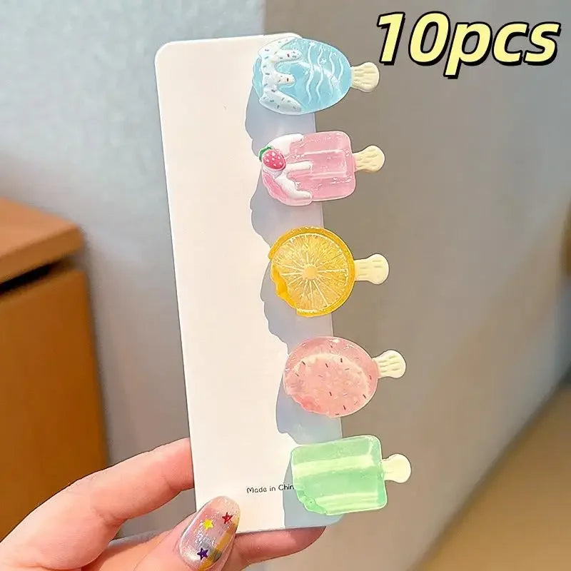 10Pcs Ice Cream Mini Duckbill Hair Clips for Women | Cute Set Hair Clips Set Oasis Select A2