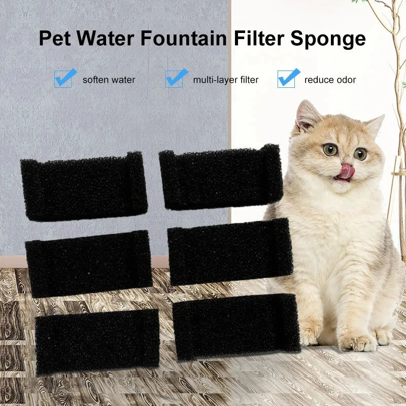 Pet Drinking Sponge Filter Water Dispenser for Cats and Dogs Healthy Sponge Filter Pet Drinking Fountain Accessories Oasis Select