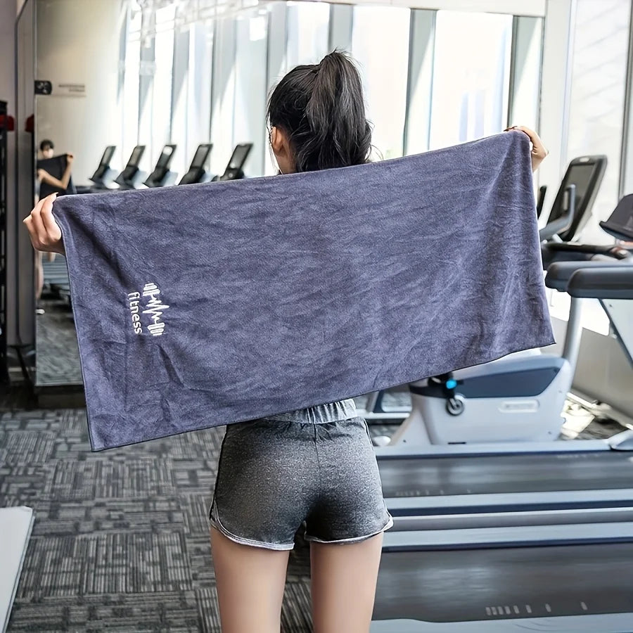 Sports Towel 40*95cm / 15.7*37.4in Modern Soft Polyester Fitness Towel with Pocket, Super Absorbent Rectangular Knit Cloth Towel Oasis Select