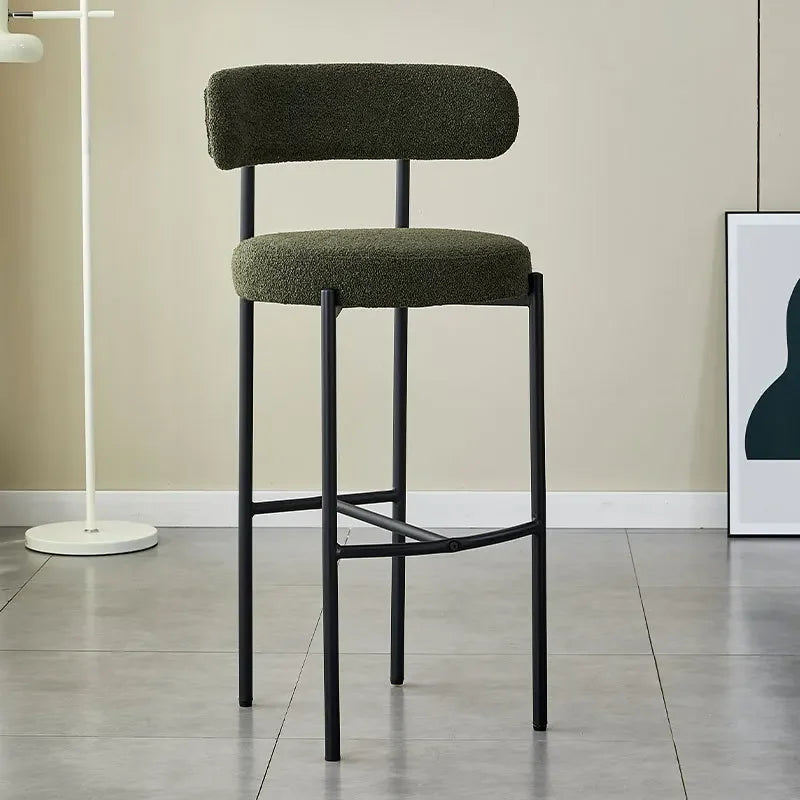 Multi-functional Bar Chair Stainless Steel Bar Milk Tea Shop High Chair French Cream Style Designer Bar Chair Bar Stool Durable Oasis Select