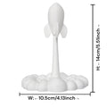 Rotatable Rocket Launch Figurine Modern Theme Statue Whimsical Rocket with Cloud Base Ornaments for Home Office Desk Decor Gifts Oasis Select Jet rocket