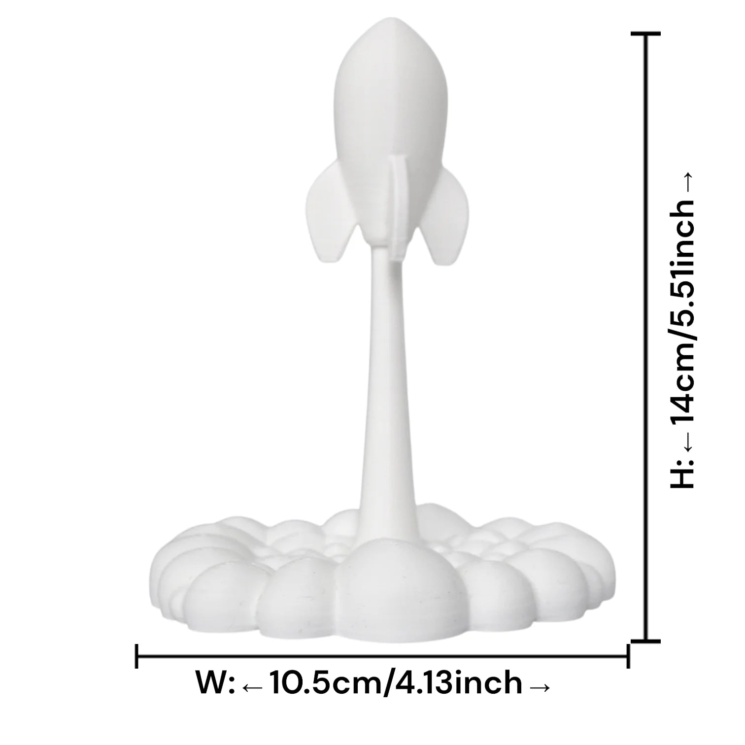 Rotatable Rocket Launch Figurine Modern Theme Statue Whimsical Rocket with Cloud Base Ornaments for Home Office Desk Decor Gifts Oasis Select Jet rocket