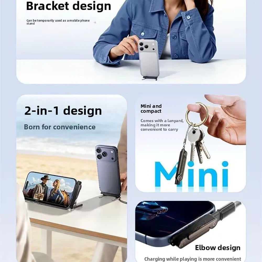 2 In 1 Fast Charging Dapter Foldable Adapter 240W Fast Charge Type C To Type C Converter Multifunction Phone Charge Mini Bracket Oasis Select