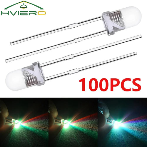 100pcs 3mm RGB Flashing LED Diodes – Fast & Slow Multicolor RGB LED Diodes Oasis Select