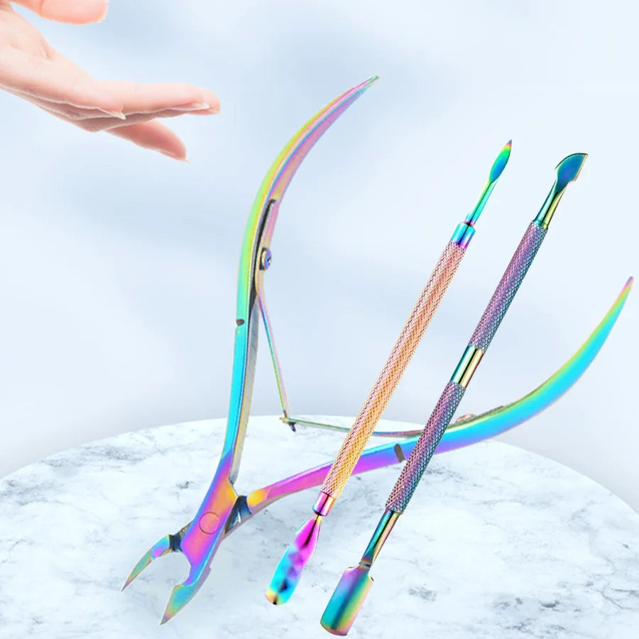 3PCS Manicure Tools Set Stainless Steel Nail File To Remove Dead Skin Manicure Tools Set Dead Skin Pliers Oasis Select