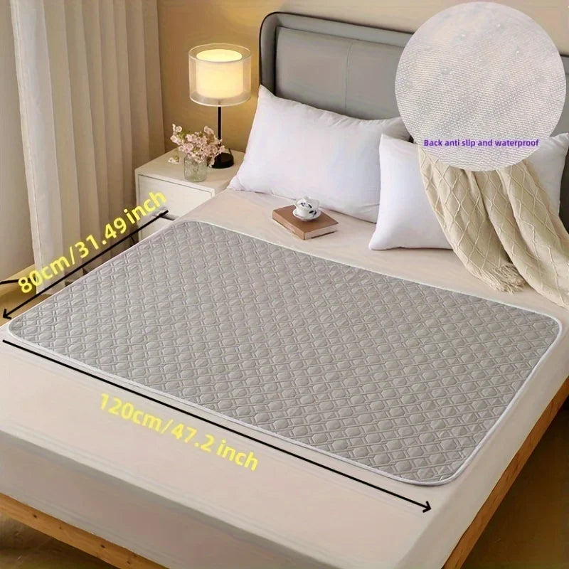 Leak-Proof Washable Incontinence Pad - Counter-slip Non-Woven Fabric Bed Mat for Seniors, Pets, Menstruation & Home Use Oasis Select grey-80x120cm