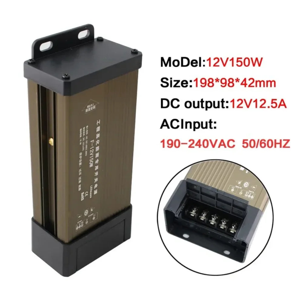 Switching Power Supply 5 12 24 V Volt 220V AC TO DC 12V Transformer 100W 200W 300W 400W 500W 600W Outdoor Rainproof Power Supply Oasis Select