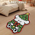 Nordic Irregular-shaped Christmas Series Faux Cashmere Floor MATS Home Decorative Bathroom Absorbent MATS Oasis Select Puppy J-2 40 60cm
