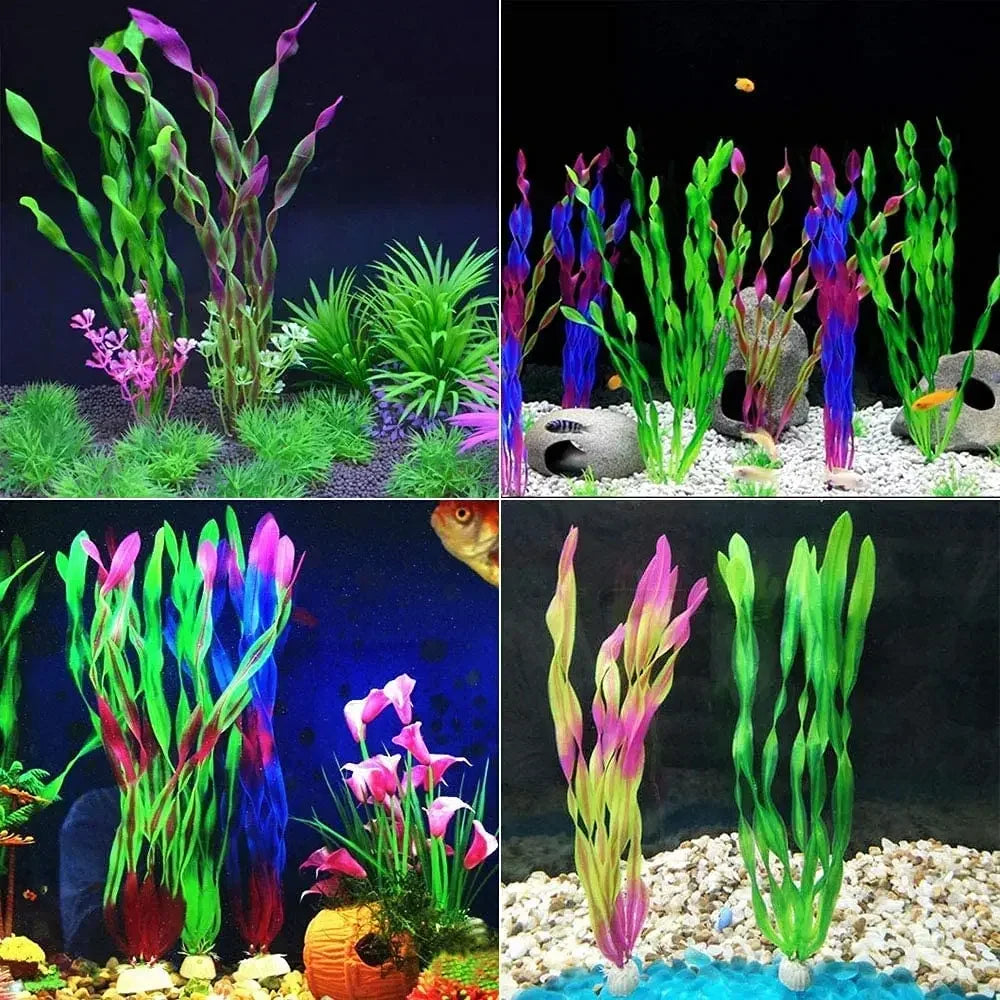 Plastic Aquarium Plants Fish Tank Decorations Artificial Seaweed Water Grass Underwater Plants for Aquarium Ornament Oasis Select
