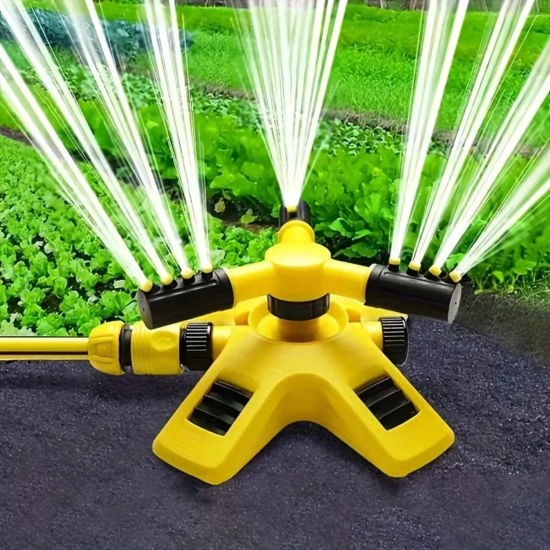 360° Rotating Lawn Sprinkler, Automatic Watering System with Triple Nozzle, Adjustable Irrigation for Garden/Yard,Lawn Sprinkler Oasis Select