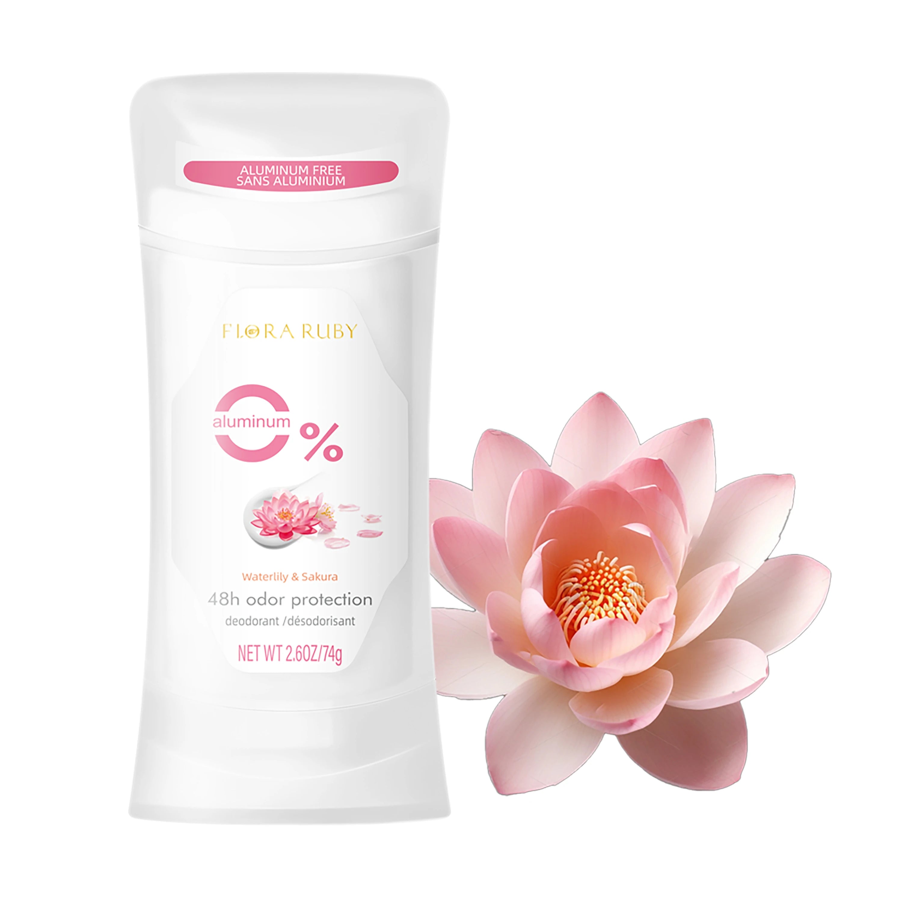 Flora Ruby deodorant stick, long lasting fragrance, keep fresh all day,Eliminate Odor Underarm,Suitable for Daily,Exercise Oasis Select Waterlily