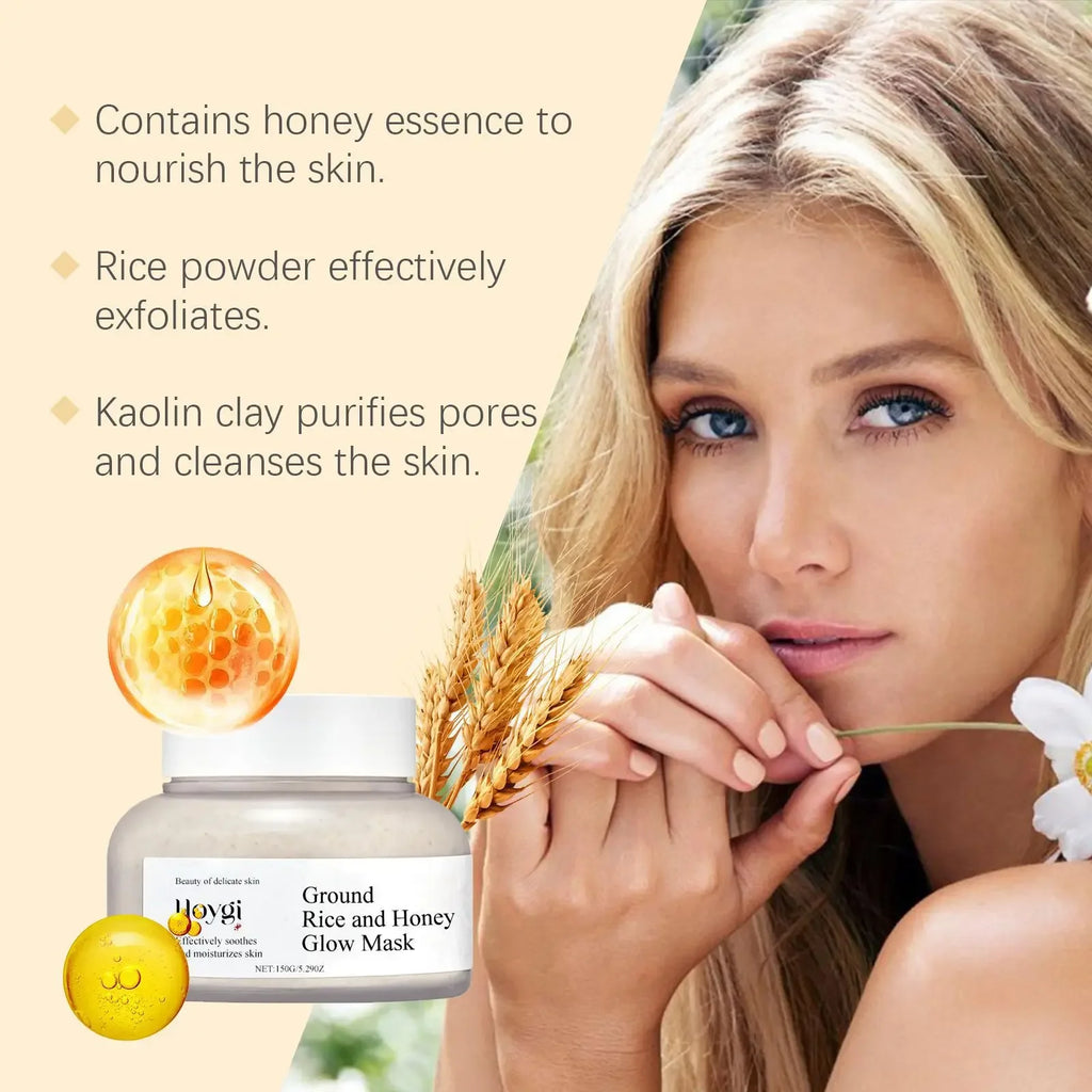 Rice & Honey Face Mask Moisturizing Fade Dark Spot Hydrating Repair Brightening Shrink Pore Hydrating Mask Glowing Skin Care Oasis Select
