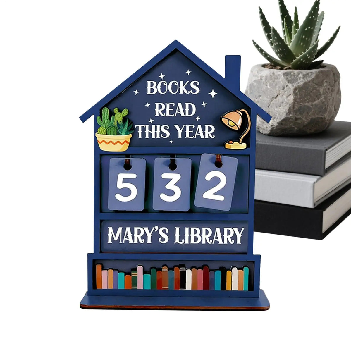 Books Read Tracker Manual Rustic Wooden Decorative Home Read Tracker Reading Sign Bookshelf Decor for Shelf Desk Table Display Oasis Select