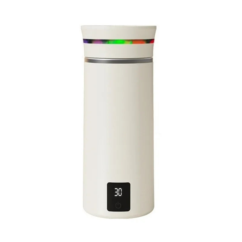Automatic mixing electric temperature measurement, magnetic music Bluetooth portable coffee milk cup shaker cup tumbler Oasis Select 380ML off white