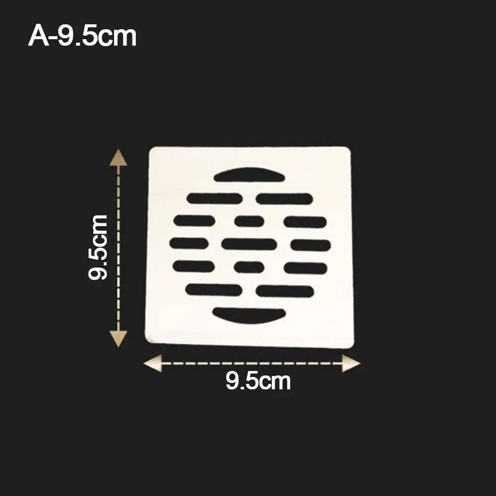 Square Floor Drain Cover Stainless steel convenient Shower Drain Hole Filter no rust Floor drain pad Bathroom Hardware Parts Oasis Select A-9.5cm
